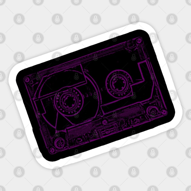 Purple Cassette Sticker by miniBOB